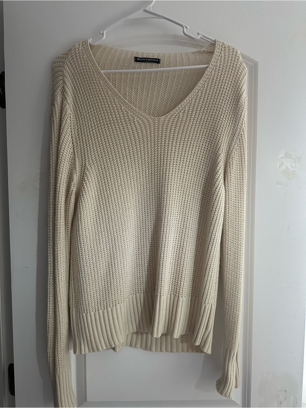 Brandy Melville Cream knit sweater one size